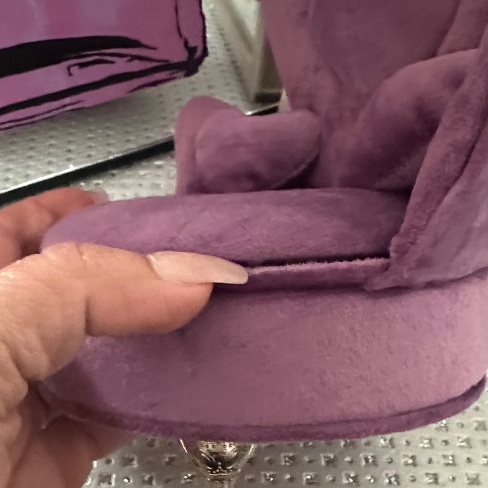 Purple Heart-Shaped Miniature Chair Jewelry Box -EUC! - Picture 3 of 6